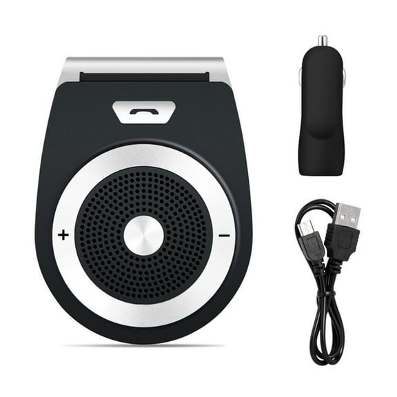 QUTETN Bluetooth Handsfree Speakerphone for Cell Phone  Wireless Car Speaker AUTO Power ON Car Receiver Sun Visor Music Player Adapter Built-in Microphone for Hands-Free Talking BLACK
