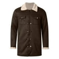 thumbnail image 5 of FYEGRE Men's Suede Casual Jacket for Autumn Winter Season Lined Warm Outerwear Overcoat Coffee XXXL, 5 of 6
