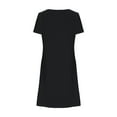 thumbnail image 4 of Eyelets Dresses for Women Summer Scallop V Neck Short Sleeve A Line Casual Knee Lenght Dress, 4 of 5