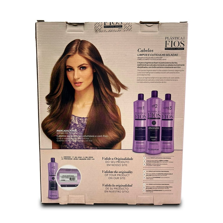 Plastica Dos Fios Brazilian Keratin Kit Hair Treatment 3x1L 34oz