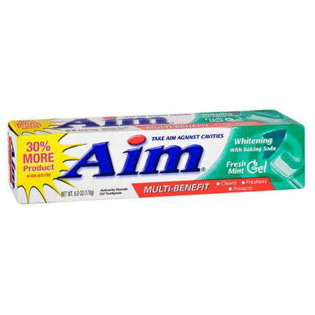 AIM Dentifrice blanchissant Gel Mint 6 oz (Pack of 6)