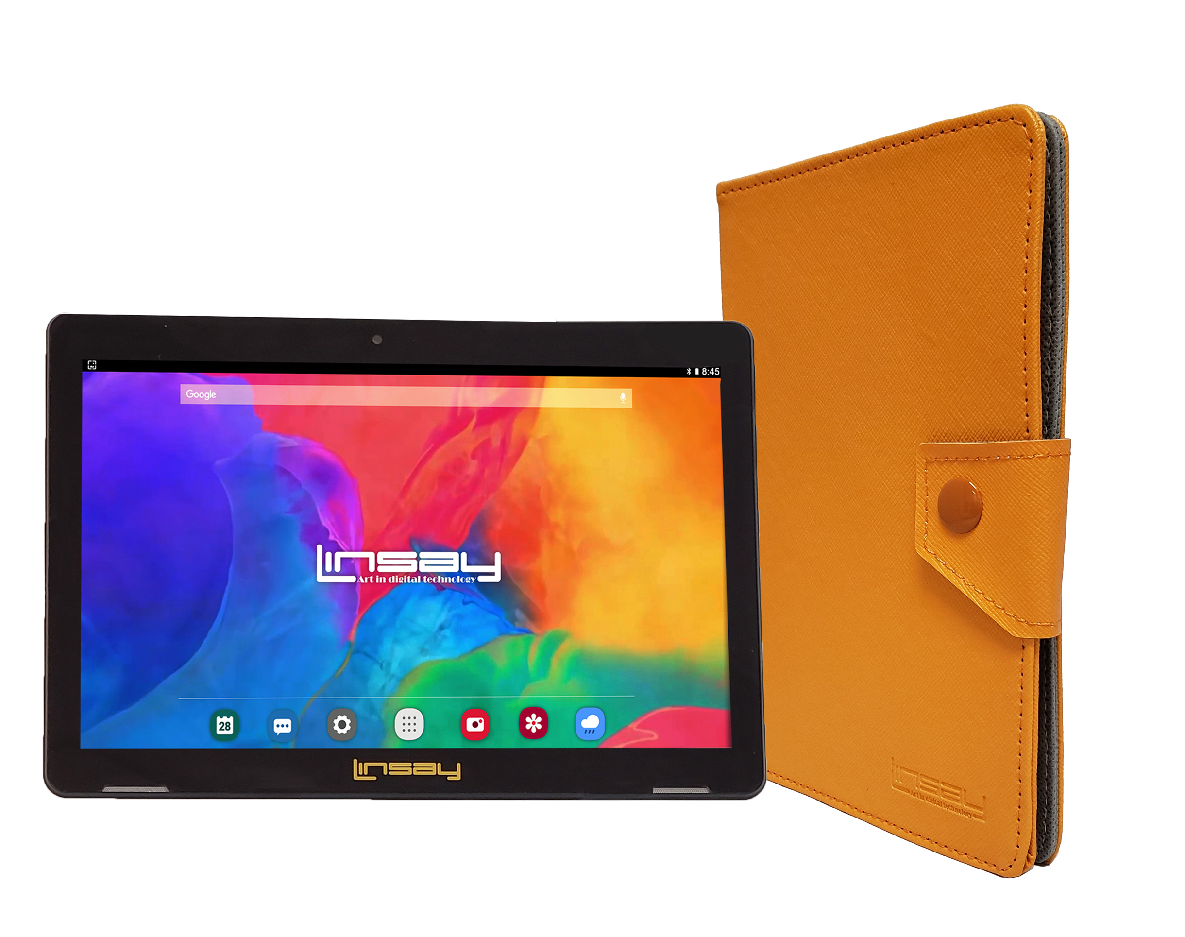 LINSAY 10.1" IPS 2GB RAM 64GB Storage Android 13 Tablet with Protective case Orange color, Google Certified - image 2 of 3
