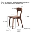 thumbnail image 5 of GZXS Solid Oak Wood Dining Chair, Mid Century Modern Dining Chair with Curved Backrest and Wide Sitting Surface, Chairs for Dining Room, Living Room, Walnut, 5 of 10