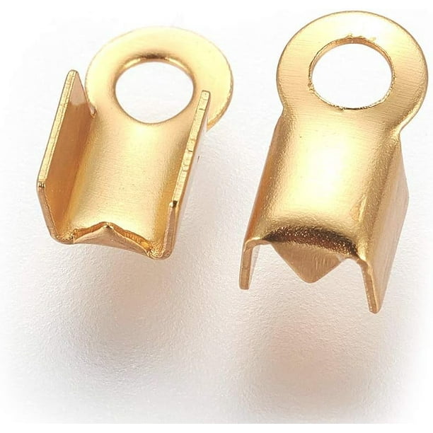 20 unidades de terminales de crimpado plegables de acero inoxidable 304. Terminales de crimpado plegables para cordón con hebilla metálica.