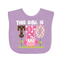 Inktastic 2nd Birthday Cute Owl 2 Year Old Girls Baby Bib