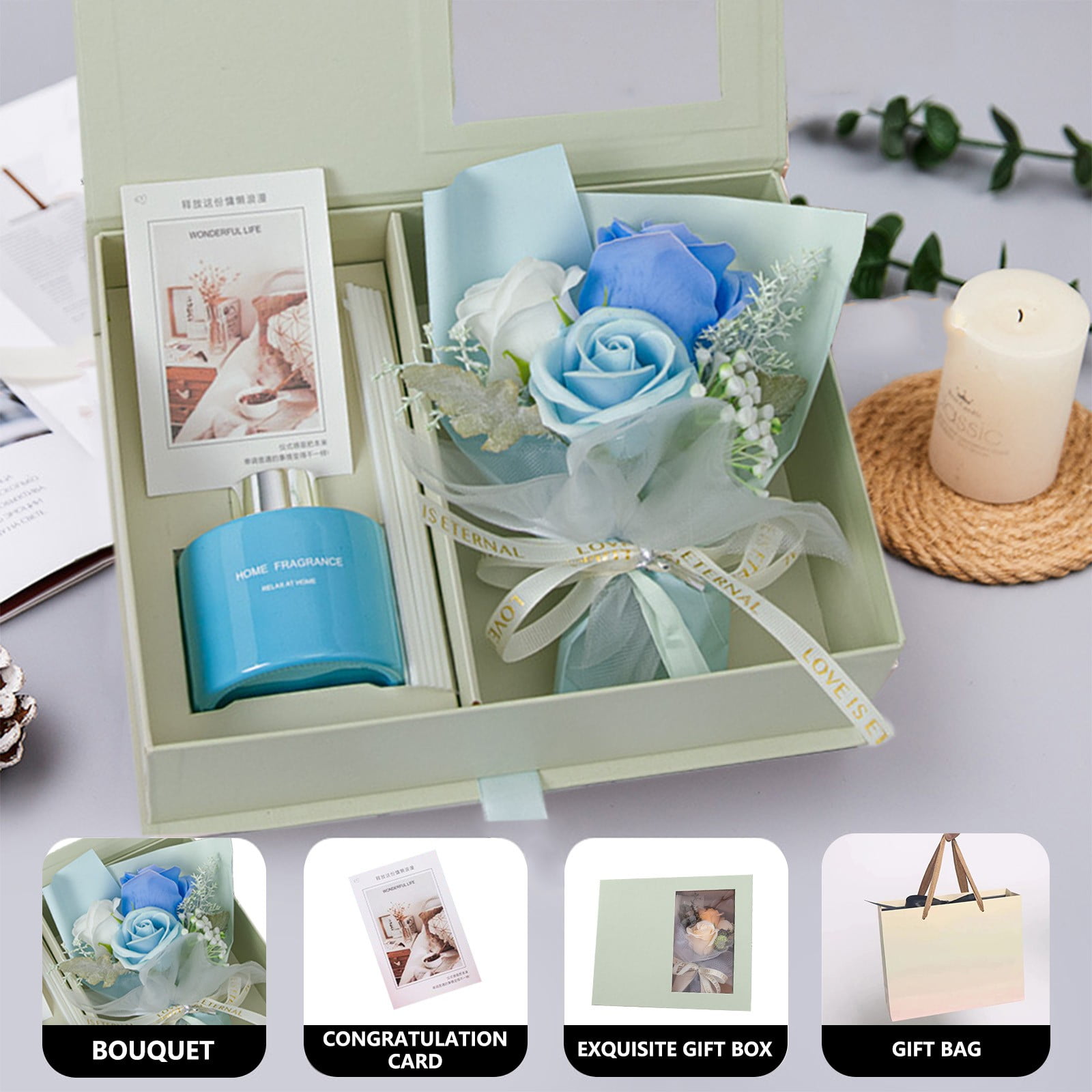 Mgaxud Birthday Gifts For Women - Relaxing Spa Gift Basket - Aromatherapy Rose Gift Set - Perfect for Christmas, Mother's Day, Valentine's Day & More!