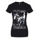 thumbnail image 1 of Grindstore - Camiseta ilustración divertida My Patronus Is A Unicorn para chica mujer (Negro), 1 of 2