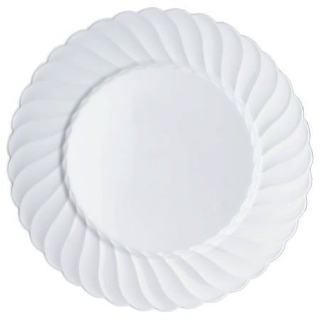 Balsacircle Disposable Plastic 12 Round Plates For Wedding