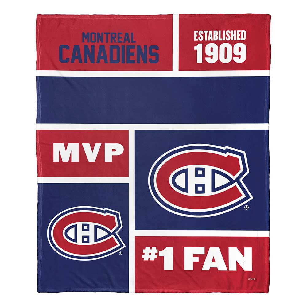 Montreal Canadiens NHL Colorblock Personalized Silk Touch Throw Blanket, 50" X 60"