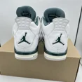 thumbnail image 4 of Ni - ke Ni - ke Air Jordan 4 Retro Shoes Oxidized Green Men's Size 9.5 White FQ8138-103, 4 of 5
