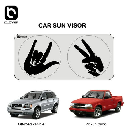 IClover Jumbo Car Windshield Sun shade [59'' x 33''] for Car SUV Block Sunlight Rays Ice Rains Snows Dusts Summer Winter Applicable for Cars Trucks Vans SUV Hand Pattern