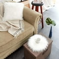 thumbnail image 4 of Artificial Wool Round Rug for Bedroom Decor, Non-Slip Easy Care Living Room Area Mat, Soft Faux Fur Fluffy Cover 30 Cm Round Dark Grey, 4 of 5