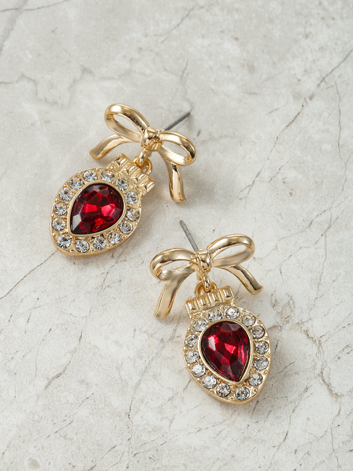 Holiday Time Goldtone Ornament Earrings, 1 Pair