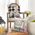 thumbnail image 3 of Dashan Easter Throw Pillow Covers 18x18 Set of 4,Buffalo Plaid Bunny Eggs Decorative Pillow Cases for Bedroom Sofa Couch, 3 of 6