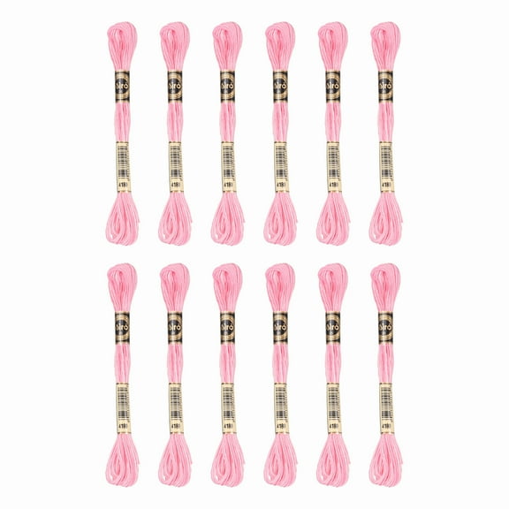 Uxcell 12 Skeins Embroidery Floss, Polyester Embroidery Threads Light Pink