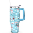 thumbnail image 2 of 40oz Dental Tooth Fun Stainless Steel Flip Straw Tumbler Spill Proof Travel Cup Double Wall Vacuum Insulated Coffee Mug with Handle, 2 of 6