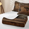 thumbnail image 4 of Erosebridal Brown Pike Fish Twin Quilt Set for Men, Rustic Farmhouse Twin Coverlet Set, 2pcs, 4 of 7