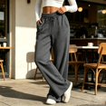 thumbnail image 6 of Women's High Waist Drawstring Wide Leg Sweatpants with Pockets Summer Loose Casual Lounge Trousers, 6 of 7