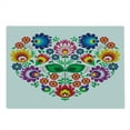 thumbnail image 2 of Polish Folk Art Cutting Board, Folkloric Slav Motif Graphic Shape as Heart with Colorful Spring Flowers, Decorative Tempered Glass Cutting and Serving Board, in 3 Sizes, by Ambesonne, 2 of 5