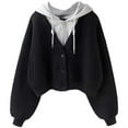 thumbnail image 4 of Timegard Half Zip Pullover for Women Cropped Long Sleeve Tops Sweatshirts Thumb Hole Fall Solid Color Tops, 4 of 4