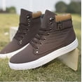 thumbnail image 4 of Zapatos de hombre, botas de moda para hombre, zapatillas informales para hombre, zapatillas de caña alta, zapatos retro con cordones para hombre, zapatos para hombre 2024, nuevos zapatos coreanos, 4 of 5