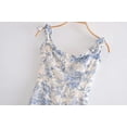 thumbnail image 3 of Summer New Lace Up Bowknot Strap High Waist French Vintage Printed Ruffle Dress Female Fashion Midi Dresses Women-CX0125-AS1-XS, 3 of 6