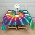thumbnail image 3 of Rainbow Tie Dye Mandala Pattern Square Tablecloth,Waterproof Square Table Cover,Wipeable Spillproof Washable Table Cover for Home Kitchen Party Decor 60"x60"(152x152cm), 3 of 6
