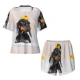 thumbnail image 5 of Wukai Dachshund Sitting in Bathtub Women's Pajama Set,Short-Sleeve Top and Shorts with Elastic Waistband and Pockets for Loungewear, Yoga, and Casual Wear-X-Large, 5 of 8
