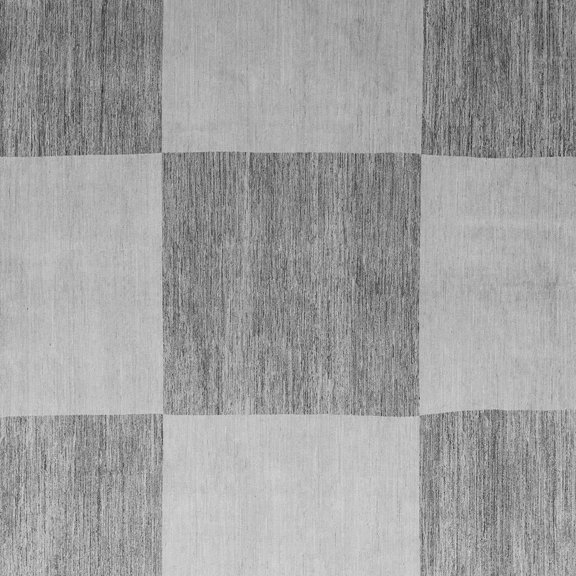 Ahgly Company Indoor Square Checkered Gray Modern Area Rugs, 3' Square