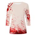 thumbnail image 4 of T-shirt Imprimé Halloween pour Femmes Col Rond Manches Confortables pour Fête Tenue Décontractée, 4 of 5