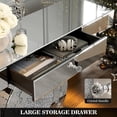 thumbnail image 5 of ARICOEASY Silver Mirrored Console Table with LED Light and Storage Drawer for Entryway Sofa, 5 of 9