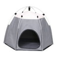 thumbnail image 3 of Tienda de campaña para mascotas, caseta para perros, duradera, hecha a mano, suave, antideslizante, con accesorios, calentador para mascotas Gris, 3 of 9