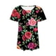thumbnail image 4 of Tops de Ajuste Suelto para las Mujeres de Manga Corta Cuello Redondo Color Sólido, Estante de Imitación de Moda Casual, 4 of 6