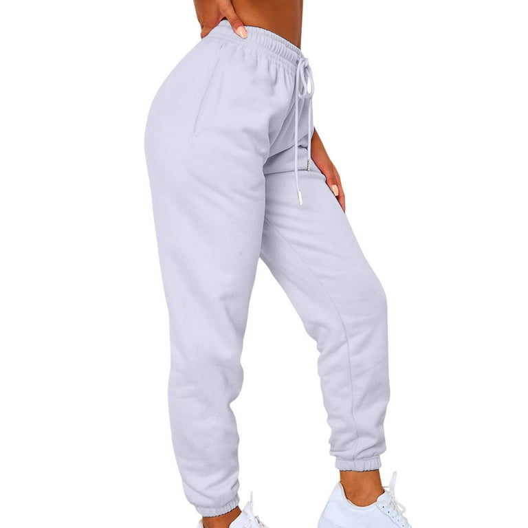 RPVATI Straight Leg Sweatpants for Women Plus Solid Color Cinch Bottom  Fleece Baggy Pants Fall High Waisted Loose Fit Drawstring Sweatpants Cute  with