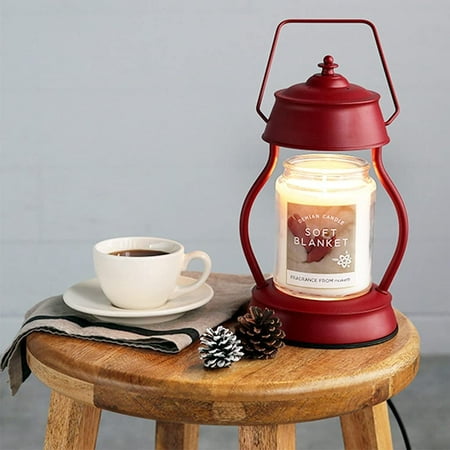 Lampe chauffante pour bougies chauffe-bougie parfumée candle warmer  dimmable, parfum pur sans flamme, base en bois, 15 x 15 x 35 cm.