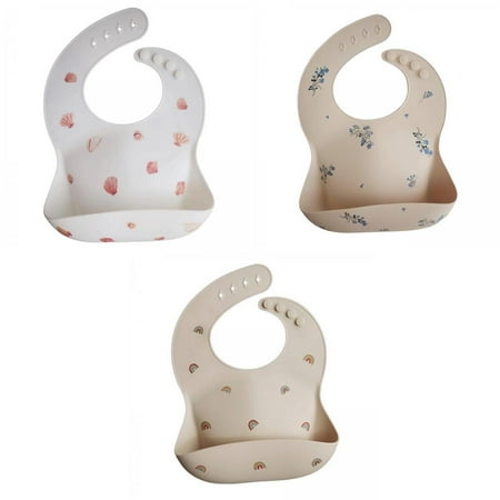 

3x Silic Feeding Bibs Adjustable Bib Clean
