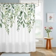 thumbnail image 4 of Shower Curtains for Bathroom, Eucalyptus Leaves Waterproof Fabric Shower Curtain, Sage Green Spring Summer Botanical Decorative Bathroom Curtain for Bathtub, 72"x78", No Hooks Included, 4 of 9