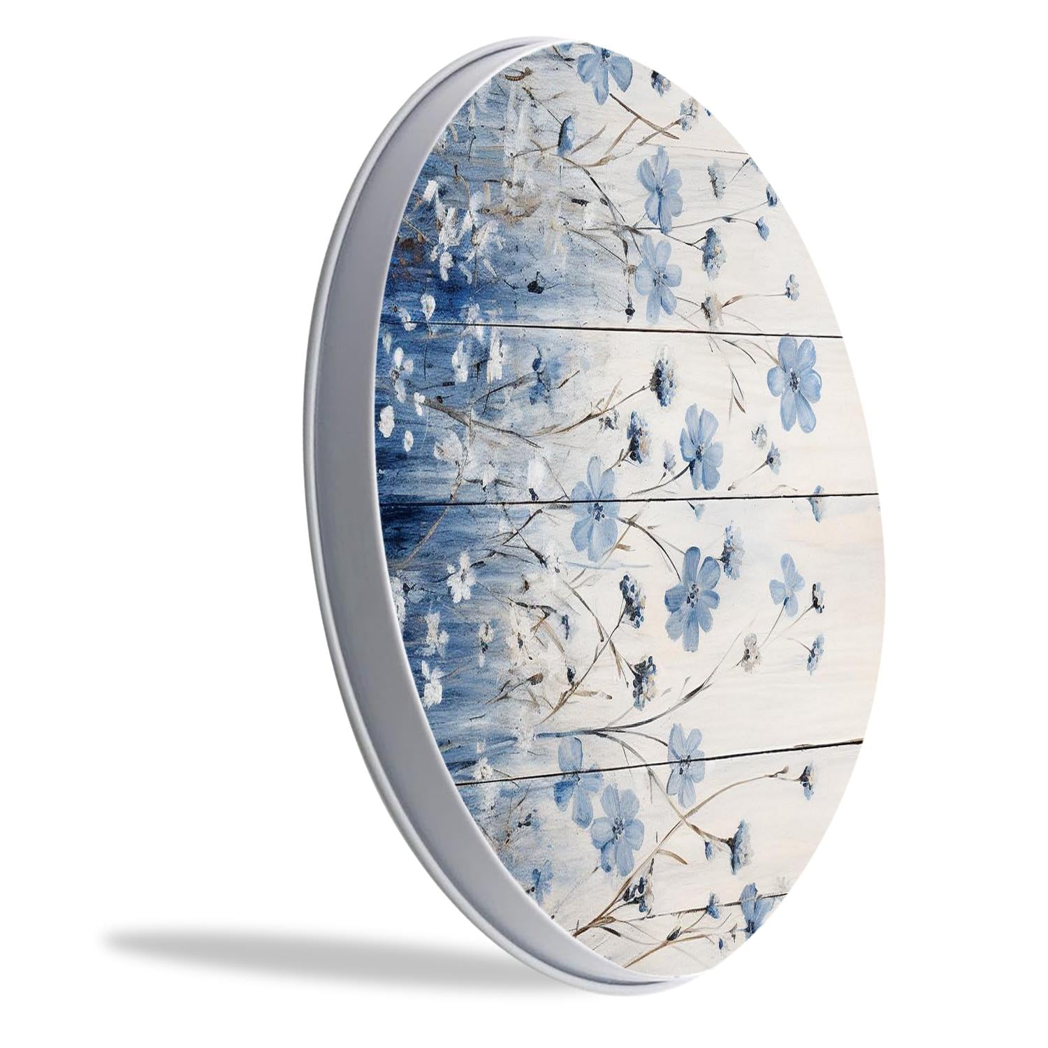 Metal Stove Burner Covers 4 Pcs Metal Round Stove Burner Covers 8Inch And 10Inch ,Blue Flowers with Insects art, for Home Decor Cooktop Decorative