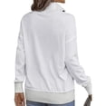 thumbnail image 3 of Wevis Women's Stand Collar Button Long Sleeve Pullover Tops Loose Casual Sweatshirt, 3 of 4