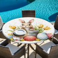 thumbnail image 5 of Easter Spring Round Tablecloth 45-54 Inch Round Fitted Table Cloth with Elastic Edge, Watercolor Bunny Egg Flower Tulip Floral Waterproof Table Cover Protector for Outdoor Picnic Party Dining, 5 of 6