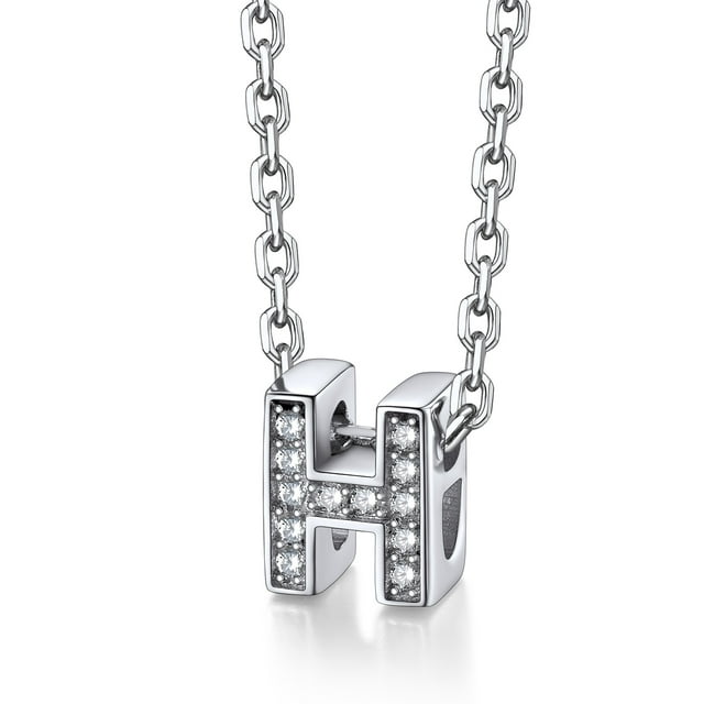 Collar Inicial Silvora de Plata Esterlina con Circonita Cúbica Letra H