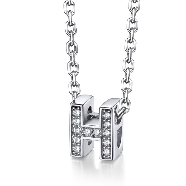 Collar Inicial Silvora de Plata Esterlina con Circonita Cúbica Letra H