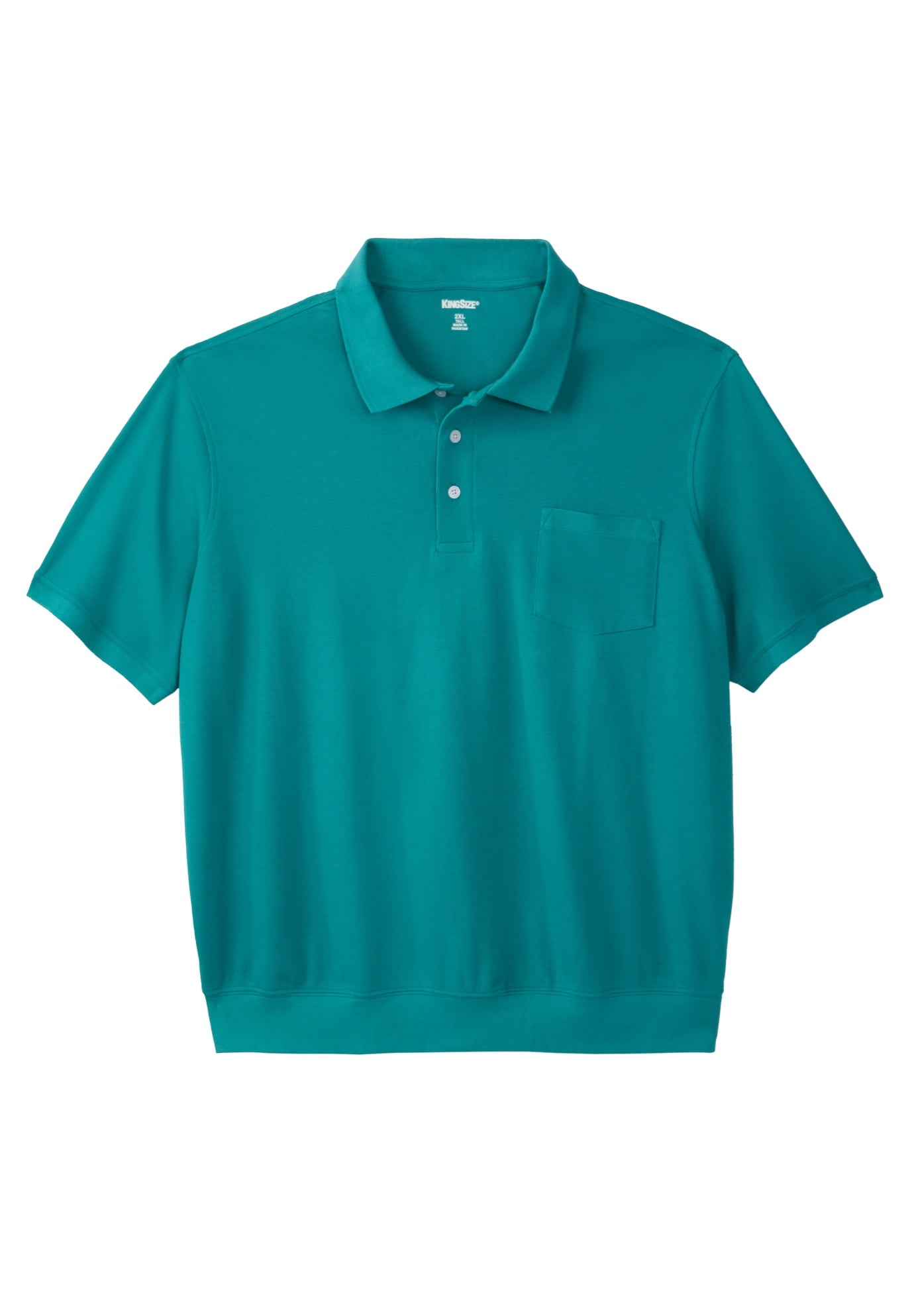 KingSize Men's Big & Tall Banded Bottom Pocket Piqué Polo Shirt 