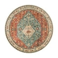 thumbnail image 5 of Wonnitar Boho Tribal Round Rug 3' Washable Area Rug, Non Slip Ultra Soft Vintage Circle Carpet for Living Room Bedroom Kitchen Office Laundry Room, Red, 5 of 8