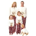 thumbnail image 1 of FAROOT Christmas Family Matching Pajamas O-Neck Long Sleeve Tops Plaid Pants, 1 of 10