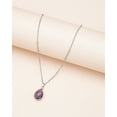 thumbnail image 1 of Silvertone Collier en Forme de Larme avec Pierre de Naissance Améthyste de Février, 1 of 1