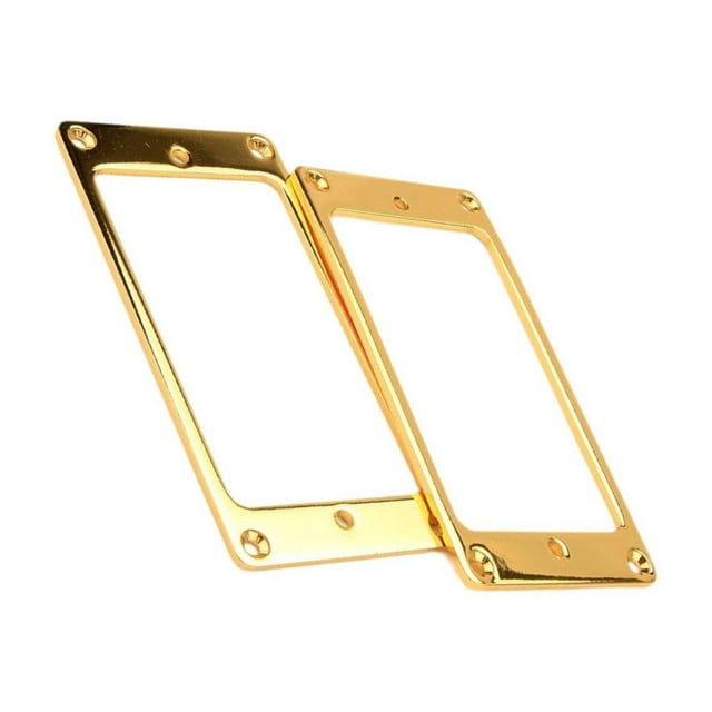 bedienty 2 Pieces Guitar Pickup Frame Humbucker Pickup Rings for Electric Guitar Part Gold 8.9x4.5x0.37cm