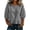 Gray, variant on Summer Tunic Shirts for Women Fashion Crew Neck 3/4 Sleeve Pleated Croped Blouse