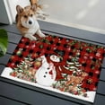 thumbnail image 3 of Entryway Rug 2'x3', Christmas Snowman Small Rug for Kitchen Bathroom Door Mat Indoor Entrance, Xmas Snowflake Elk Tree Balls Red Plaid Non-Slip Area Rugs Floor Mats Carpet Front Door Rugs, 3 of 8