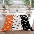 thumbnail image 5 of Halloween Throw Blankets, Haunted Pumpkins Pattern Soft Fleece Blanket Decorative for Home Sofa Couch Chair Living Bedroom, 50x60 inches, Orange Black White, 5 of 9